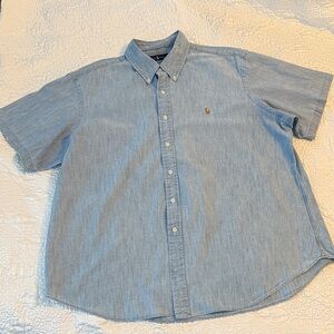 Ralph Lauren Light Blue Denim Casual Button Down Shirt Size XXL/TTG